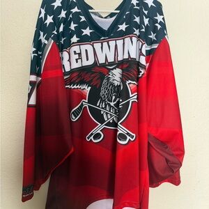 Red and Black Hockey Jersey redwings